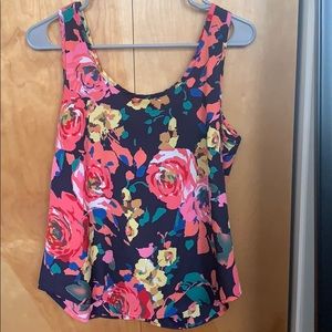 Floral wide strap tank